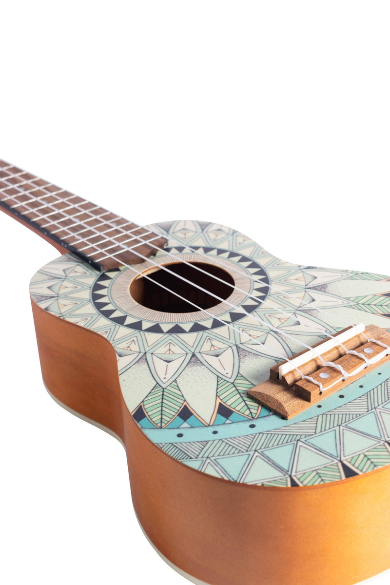 Bamboo U21-JADE 21" Soprano Ukulele – Mandala Design w/ Gig Bag