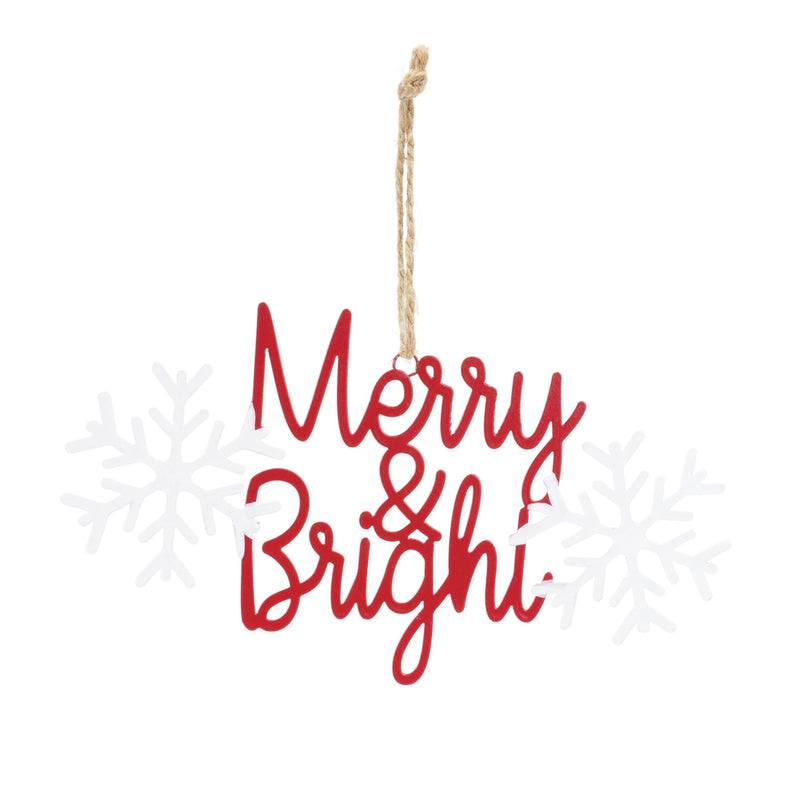 Metal Holiday Sentiment Ornament (Set of 12)