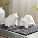 Melrose Etched Frog and Turtle Figurine (Set of 2)