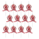 Melrose Glass Peppermint Lollipop Ornament (Set of 12)