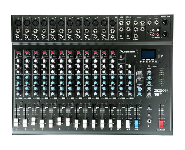 Studiomaster ClubXS16+ Compact Analog Mixer w/ Bluetooth & DSP Effects