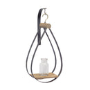 Melrose Hanging Bottle Vase in Teardrop Frame Wall Decor, Rustic, Metal