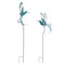 Iron Metal Hummingbird Garden Stake (Set of 2)