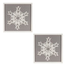 Melrose Framed Paper Mache Snowflake Plaque (Set of 2)