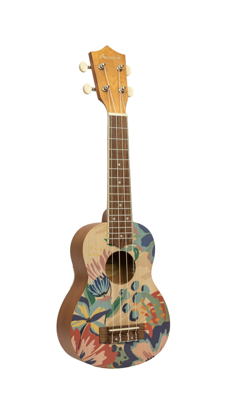 Bamboo U21-CARAMELL 21" Soprano Ukulele – Floral Design w/ Gig Bag