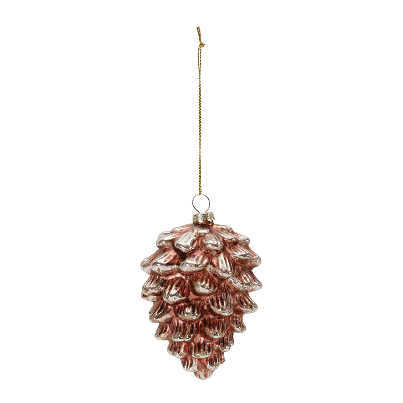 Glittered Glass Pinecone Ornament (Set of 12)