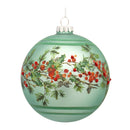 Green Pine Branch Ball Ornament with Bead Berry Accent (Set of 6)