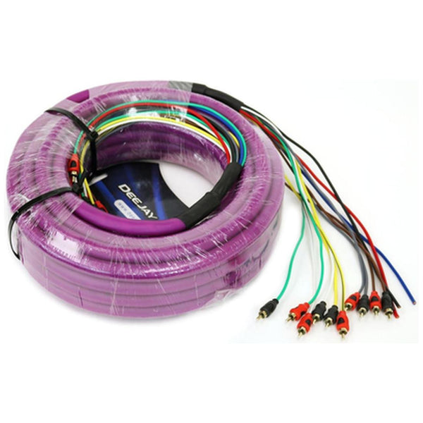 DEEJAY LED 52ft Multi-Amp Cable 10RCA Medusa Purple TBHMED52PURPLE