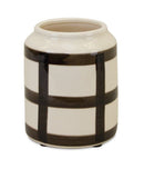 Melrose Ivory and Black Terra Cotta Vase 6"H