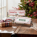 Melrose Reversible Christmas Sentiment Metal Table Sign (Set of 2)