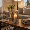 Melrose Dried Leaf Glass Candle Holder 8"H