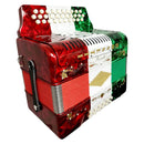 Rossetti 31-Button Diatonic Accordion 12 Bass FBE Red/White/Green – 3112-FBE-RWG