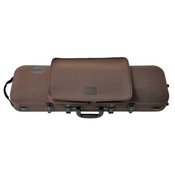 GEWA Bio-S Oblong 4/4 Violin Case w/ Music Pocket & Subway Handle - Brown/Beige