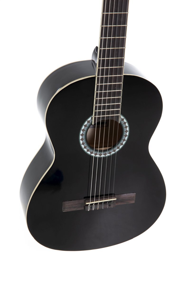 GEWA Basic Plus 4/4-Size Classical Guitar – Black High-Gloss Finish