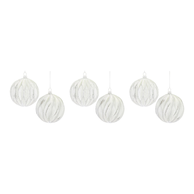 Ribbed Mercury Glass Ball Ornament (Set of 6)