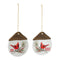 Ceramic Cardinal Pine Branch Peace Joy Tag Ornament (Set of 12)