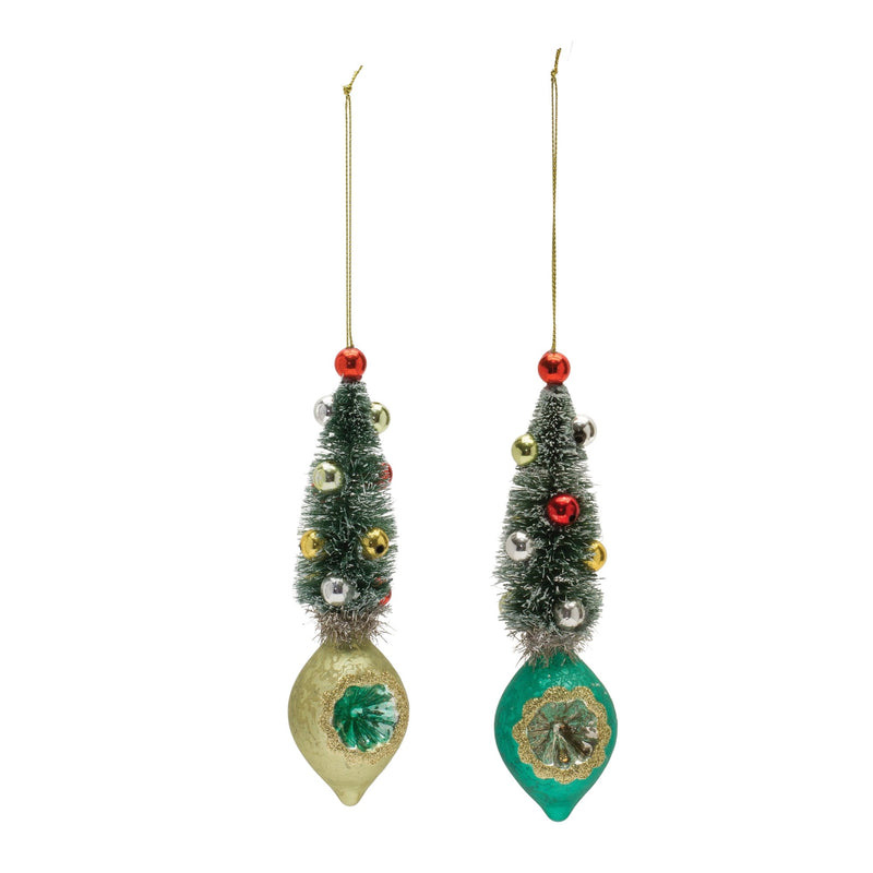 Pine Tree Reflector Drop Ornament (Set of 12)