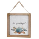 Melrose Wood Beaded Hanging Harvest Grateful Thankful Sentiment (Set of 2)