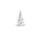 Melrose Flocked White Pine Tree with Carved Design (Set of 4)
