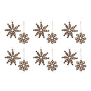 Wood Bead Snowflake Ornament (Set of 12)