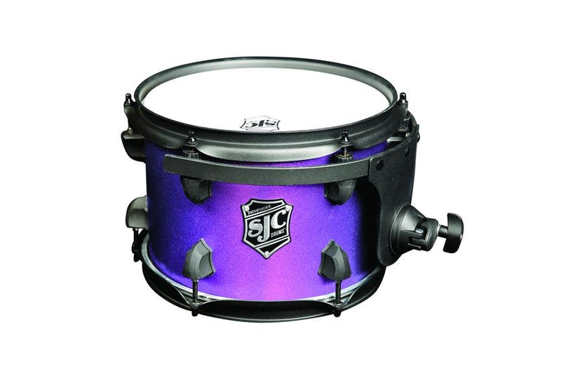 SJC Pathfinder Rack Tom 7x10 Maple Hybrid Black Hardware Purple Glimmer Finish