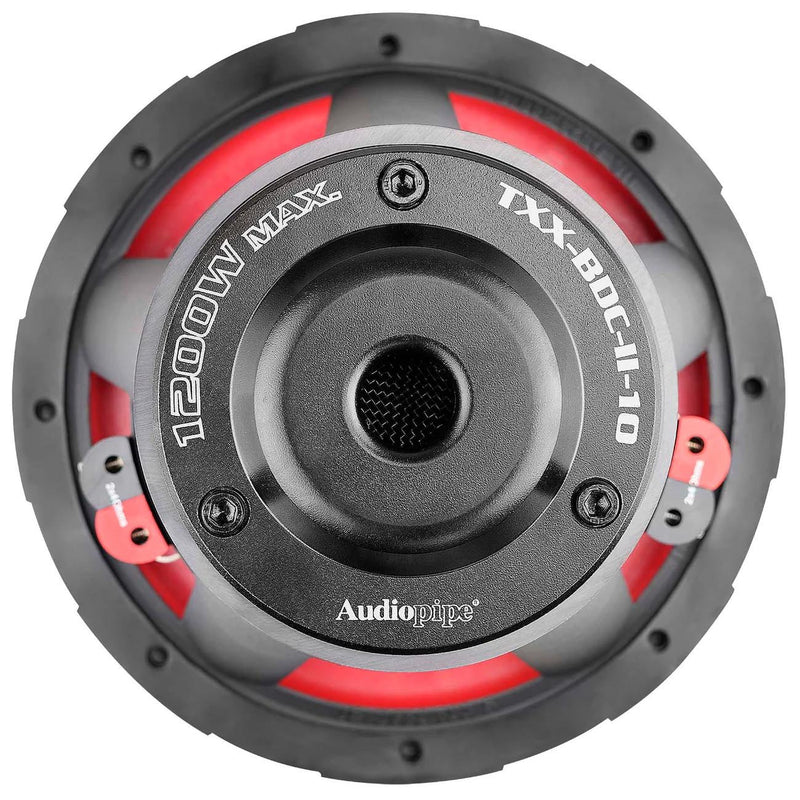 Audiopipe 10" Woofer 600W RMS/1200W Max Dual 4 Ohm Voice Coil - TXX-BDC-II-10