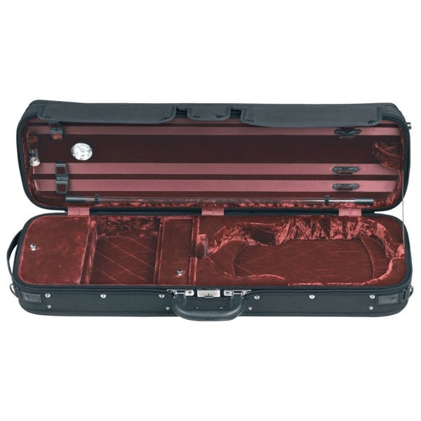 GEWA Atlanta 4/4 Oblong Violin Case Black/Diamond-Pattern Red