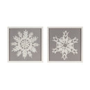 Melrose Framed Paper Mache Snowflake Plaque (Set of 2)