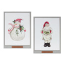 Melrose Framed Santa and Snowman Wall Art (Set of 2)