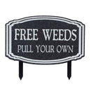 Metal Garden Weeds Stake Sign (Set of 2)