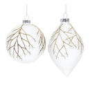 Glittered Glass Tree Branch Ornament (Set of 6)