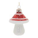 Melrose Glittered Glass Mushroom Ornament (Set of 6)
