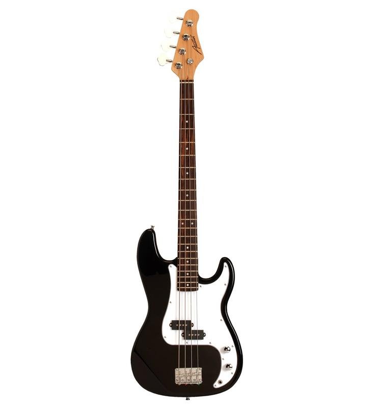 Austin Classic Double Cutaway Bass - Black - APB200BK