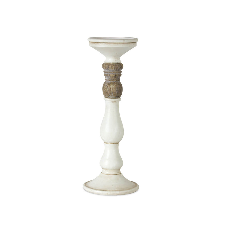 Melrose Ivory Candle Holder with Wood Accent (Set of 3)