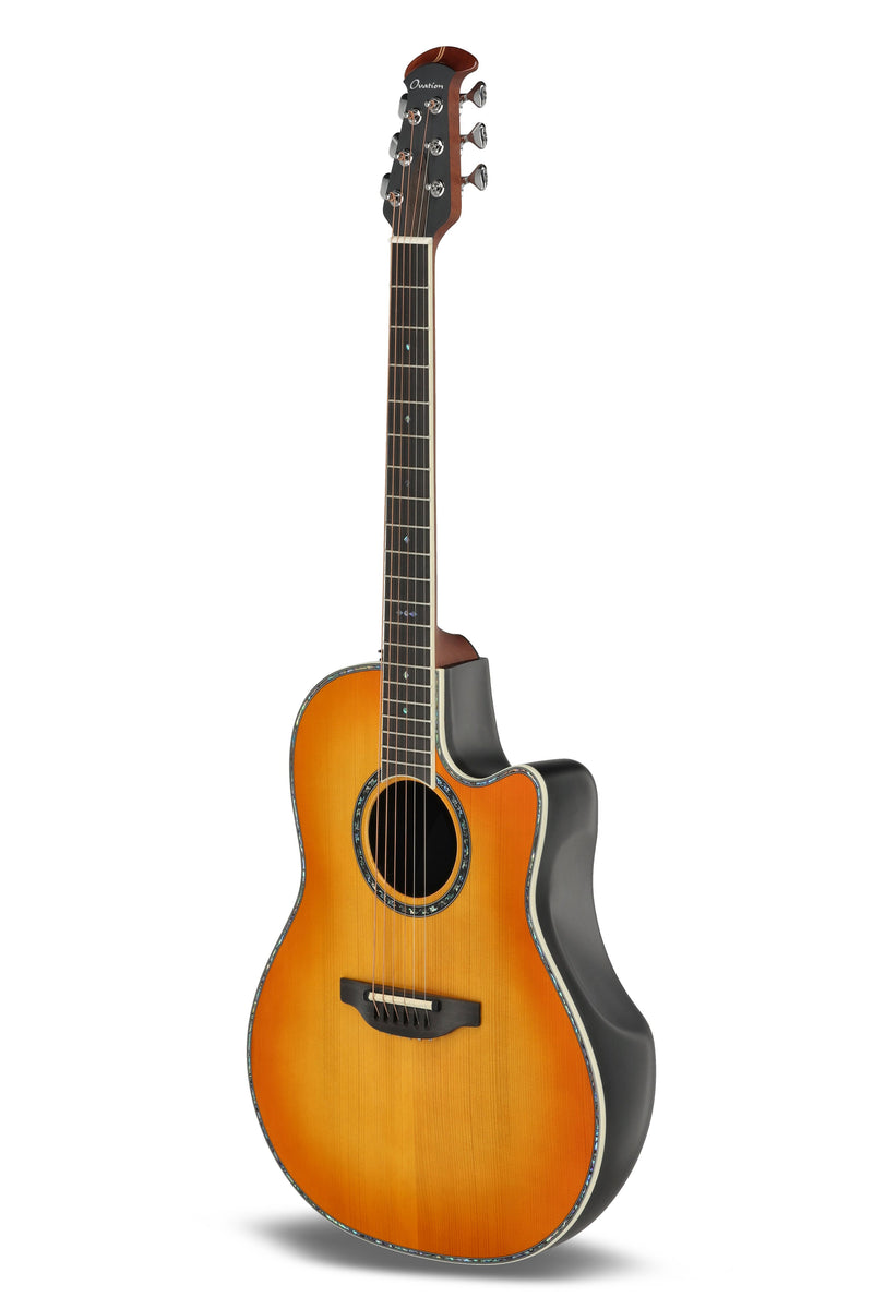 Ovation Custom Balladeer Acoustic‑Electric Guitar - Vintage Burst w/ Gig Bag