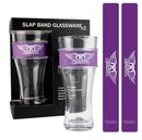 Iconic Concepts Aerosmith Dream On 2-Pack Slap Band Pint Glasses – Purple/White