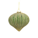 Melrose Ribbed Glass Ornament with Gold Accent (Set of 6)