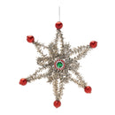 Melrose Jeweled Tinsel Snowflake Ornament (Set of 12)