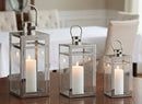 Modern Stainless Steel Metal Lantern (Set of 3)