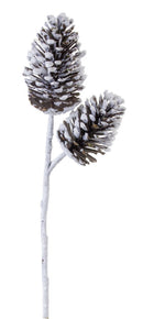 Melrose Flocked Snowy Pine Cone Spray (Set of 6)