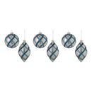 Glitter Net Glass Ball Ornamnet (Set of 6)