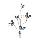 Melrose Blue and Black Wire Butterfly Spray (Set of 6)