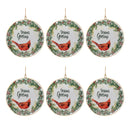 Melrose Seasons Greetings Cardinal Disc Ornament (Set of 6)