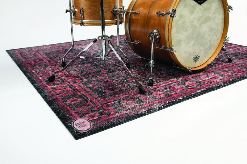 Drum N Base Vintage Persian Style Drum Rug – Black Red, 5.34' x 4.65'