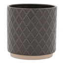 Melrose Ceramic Diamond Pattern Planter Set of 2 Planter, Ceramic