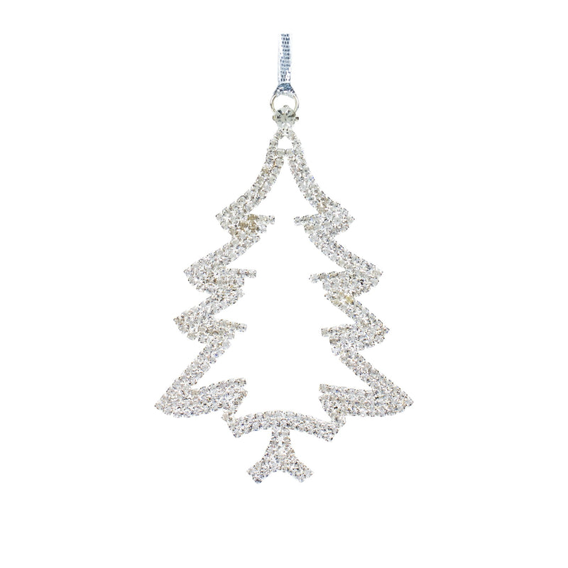 Silver Jeweled Tree Snowflake Ornament (Set of 12)