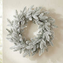 Melrose Snowy Flocked Pine Wreath 24"D