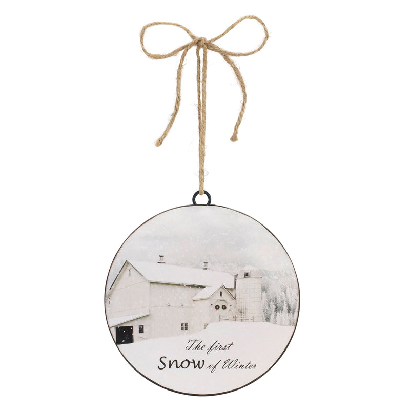 Metal First Snow Disc Ornament (Set of 12)