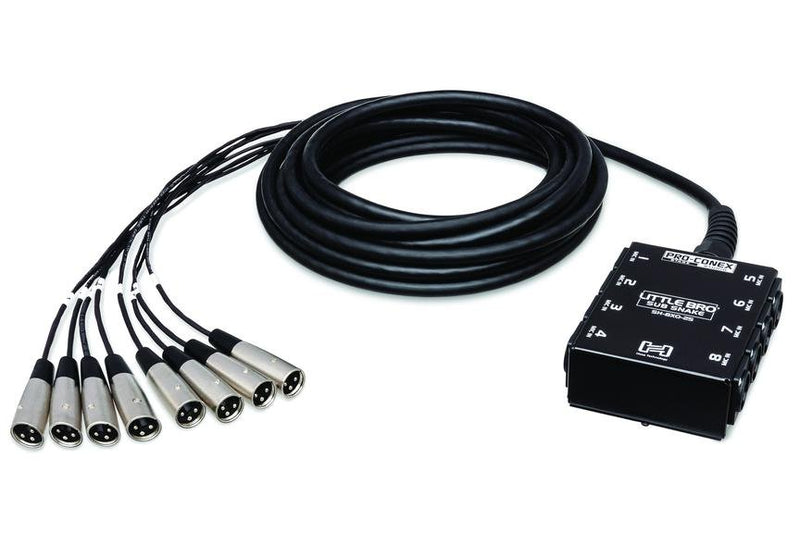 Hosa Pro-Conex Little Bro' 25 ft Sub Snake - 8 XLR Sends - SH-8X0-25