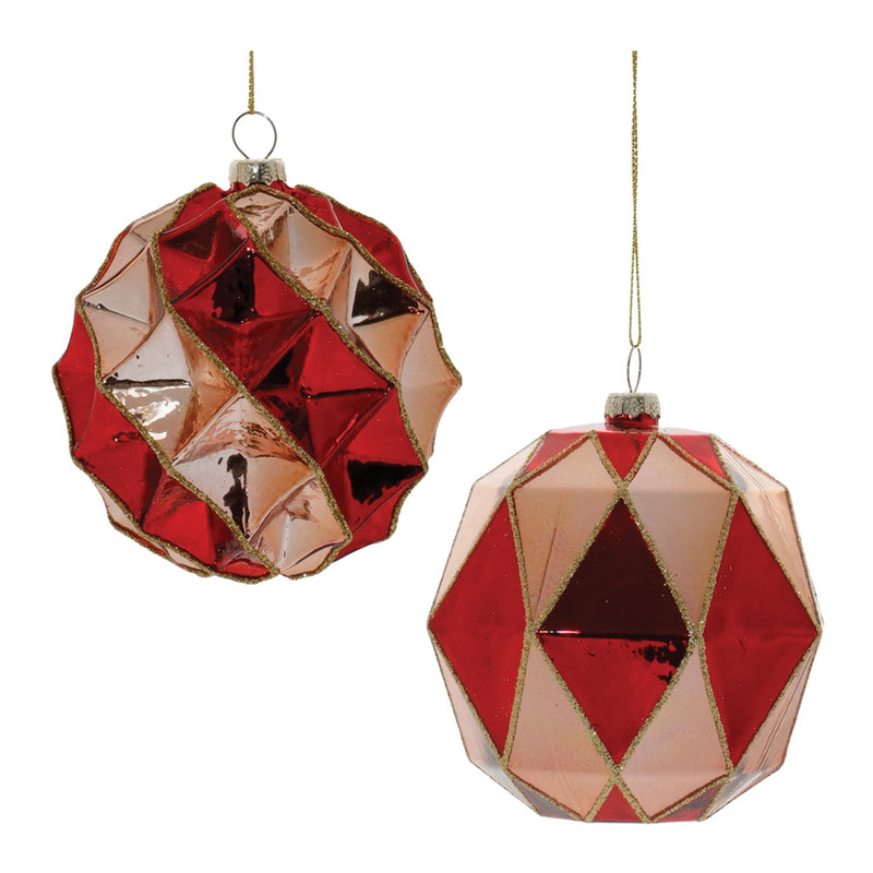 Glittered Harlequin Glass Ball Ornament (Set of 6)